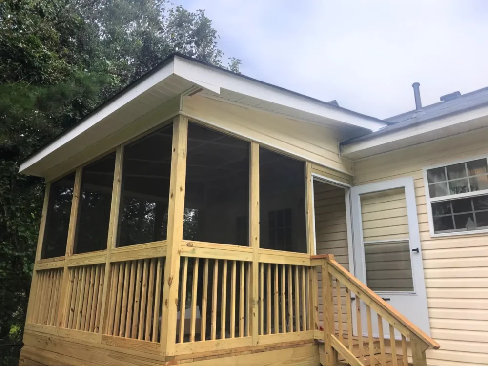 New deck and screened-in porch