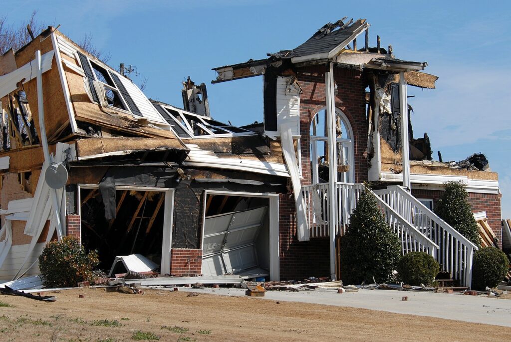 Home is damaged by Fire