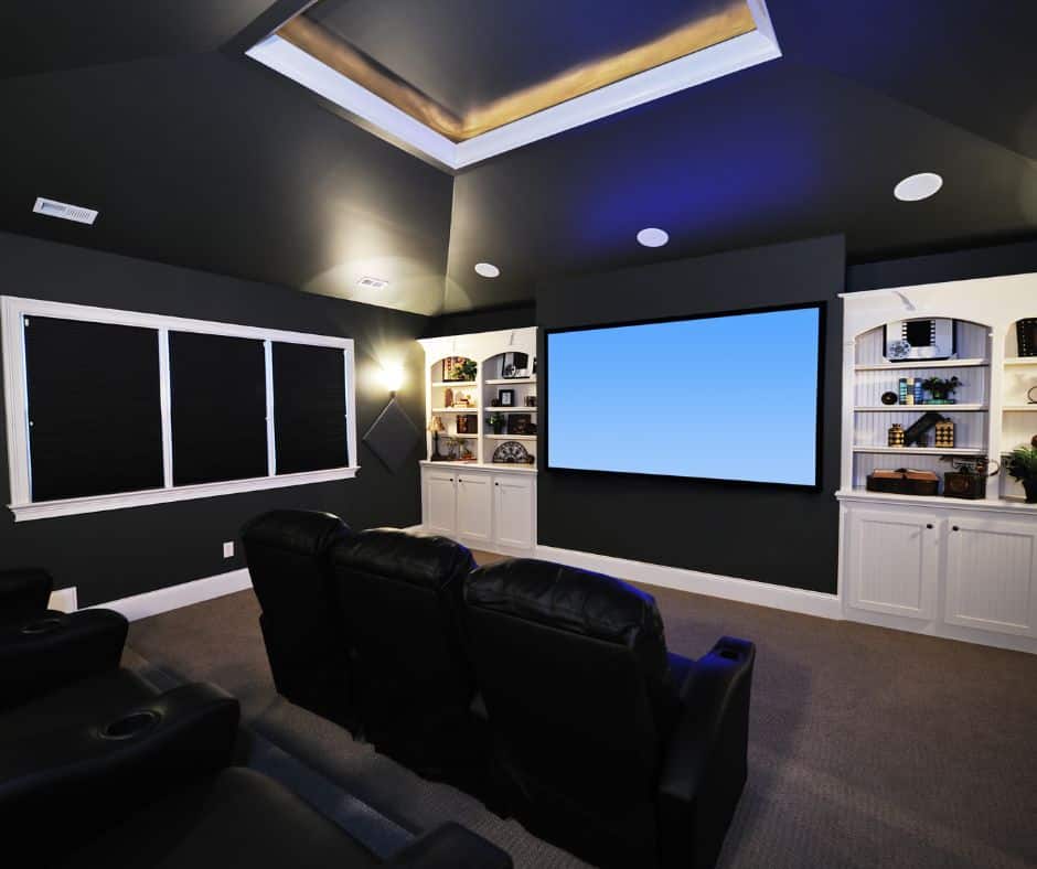 Dark Media Room Design