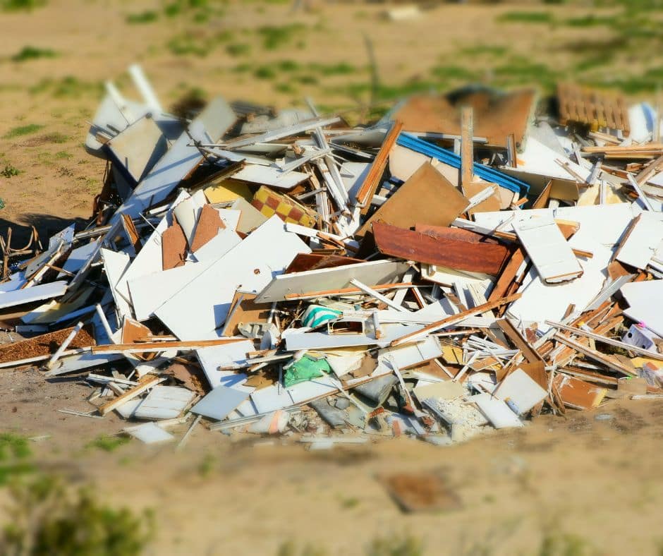 renovation waste recycling pile