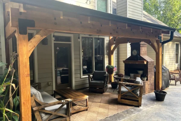 Cedar covered patio 