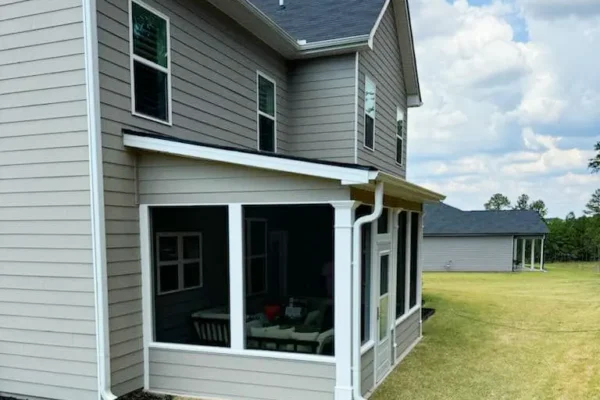 Screened-in back porch